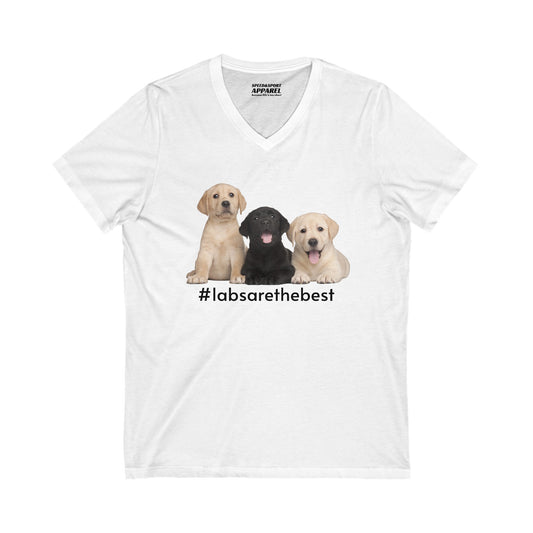 Speed&Sport™ Dog Lovers Jersey Short Sleeve V-Neck Tee #labsarethebest